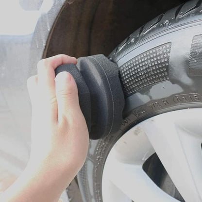 Tire Cleaner, Tire Dressing Shine Applicator (4 Pack), Round Grip Deeper Brush Dressing Applicator Pad Wave to Reach Trim Makes Detailing Tires Easier, Shine