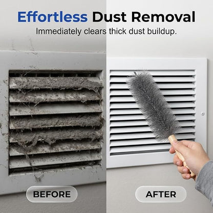 Fan Cleaning Brush, 2026 New Bendable Microfiber Head Dusting Brushes, Reusable Fan Cleaner Brush Dust Remover for Electric Fans, Air Conditioning, Car Vents and Blind，Blue：43cm