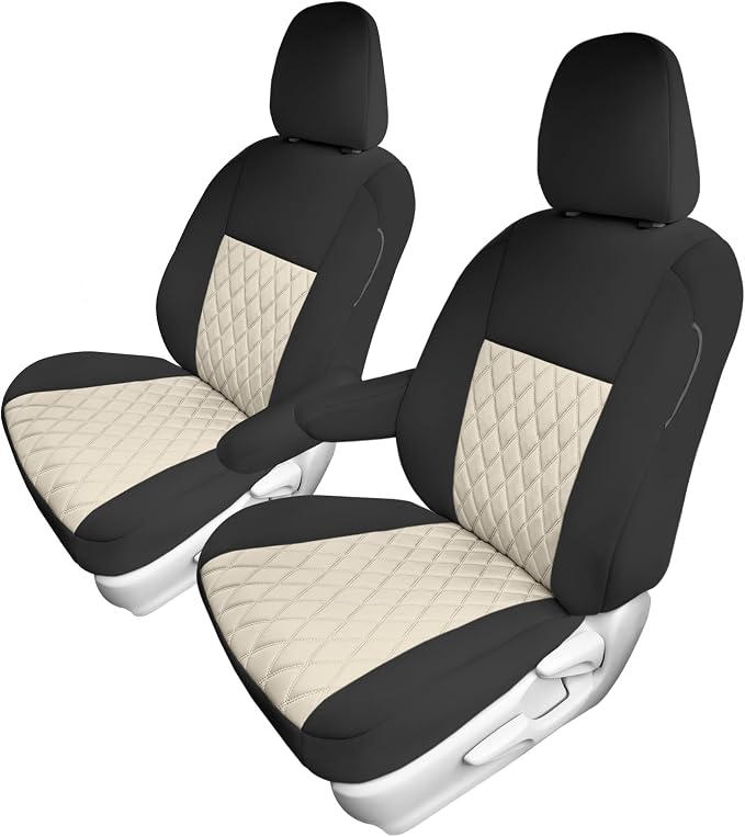 FH Group Custom Fit Car Seat Covers Specifically Made for 2011-2020 Toyota Sienna 7-8 Seater with Ultraflex Neoprene Water Resistant Automotive Seat Covers - Front Set Beige