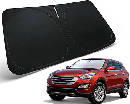 Windshield Sun Shade for 2013-2018 Hyundai Santa Fe Accessories, Car Front Window Sun Visor & Heat Shield | 240T Sunshade Protection Blocks UV Rays Keep Your Car Cooler