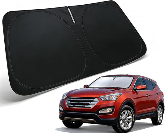 Windshield Sun Shade for 2013-2018 Hyundai Santa Fe Accessories, Car Front Window Sun Visor & Heat Shield | 240T Sunshade Protection Blocks UV Rays Keep Your Car Cooler