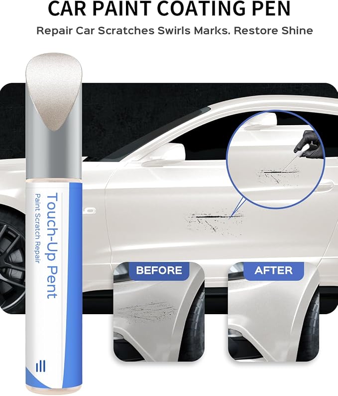 UG White Platinum Metallic Tricoat Touch Up Paint Compatible with Ford Exact Match–Chips and Nicks Touch Up