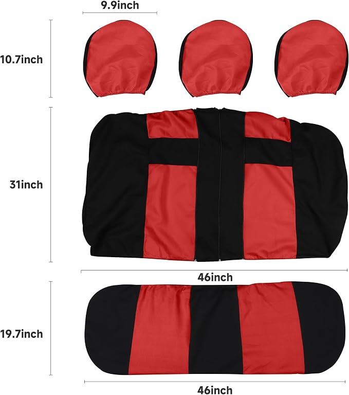 VarCozy Seat Covers for Car Front Pair, Breathable Cloth Front Car Seat Covers, Universal Cloth Seat Covers for SUV Sedan Van, Automotive Interior Covers, Airbag Compatible