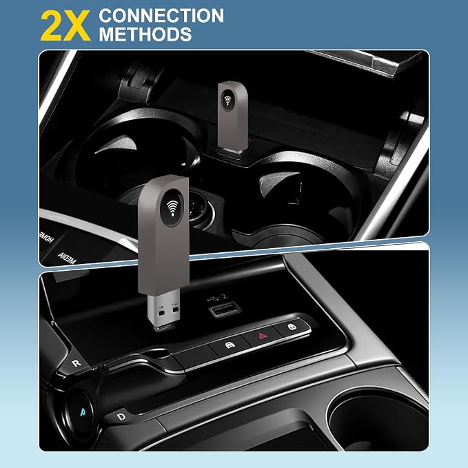 2 in 1 Wireless CarPlay Adapter, Android Auto Plug&Play CarPlay Dongle Converts Wired to Wireless with USB&USB-C/Type-C, Fast Auto-Connect, Stable Control & No Delay, for iOS 10+/Android 11+