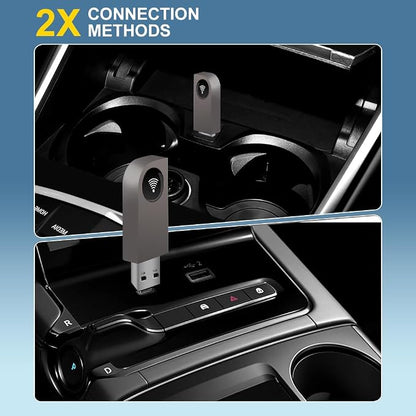 2 in 1 Wireless CarPlay Adapter, Android Auto Plug&Play CarPlay Dongle Converts Wired to Wireless with USB&USB-C/Type-C, Fast Auto-Connect, Stable Control & No Delay, for iOS 10+/Android 11+