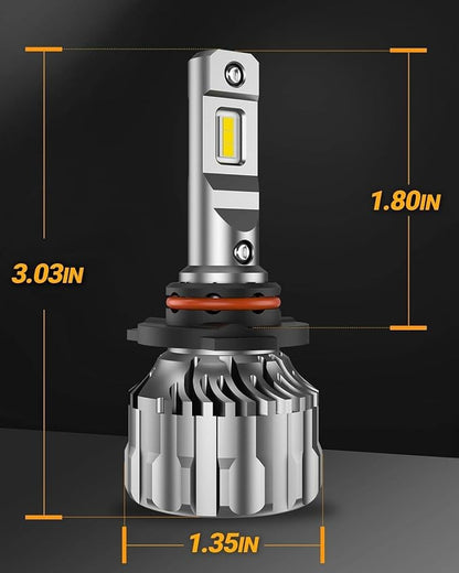 SEALIGHT 9005 9006 Bulbs Combo, 140,000LM Super Bright 6500K Cool White 9005 9006 Bulbs, 70000Hours Lifespan, HB3 HB4 Fog Bulbs with 15000RPM Cooling Fan, Pack of 4
