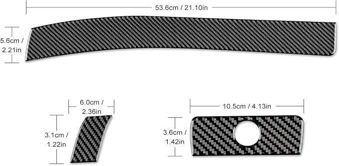 AIRSPEED for BMW E46 1998-2006 Dashboard Strip Cover Center Console Interior Glove Box Panel Cover, Carbon Fiber Interior Trim, Black