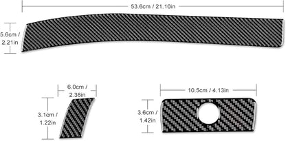 AIRSPEED for BMW E46 1998-2006 Dashboard Strip Cover Center Console Interior Glove Box Panel Cover, Carbon Fiber Interior Trim, Black