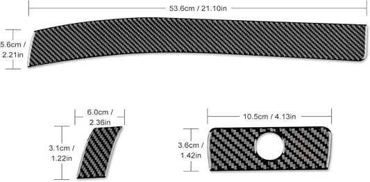 AIRSPEED for BMW E46 1998-2006 Dashboard Strip Cover Center Console Interior Glove Box Panel Cover, Carbon Fiber Interior Trim, Black