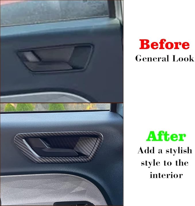 Muslogy for Maverick Set 14 Pcs Interior Decoration Trim Kit Overlays Steering Wheel Center Console Vent Window Switch Inner Door Cover Compatible with Ford Maverick 2022-2024 (Matt Carbon Fiber)