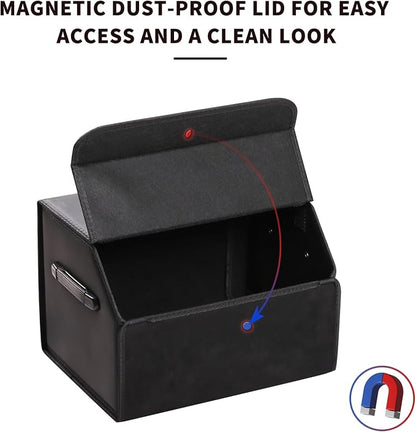 AUTOARK Leather Car Trunk Organizer,Durable Collapsible Adjustable Compartments Cargo Storage,AK-141