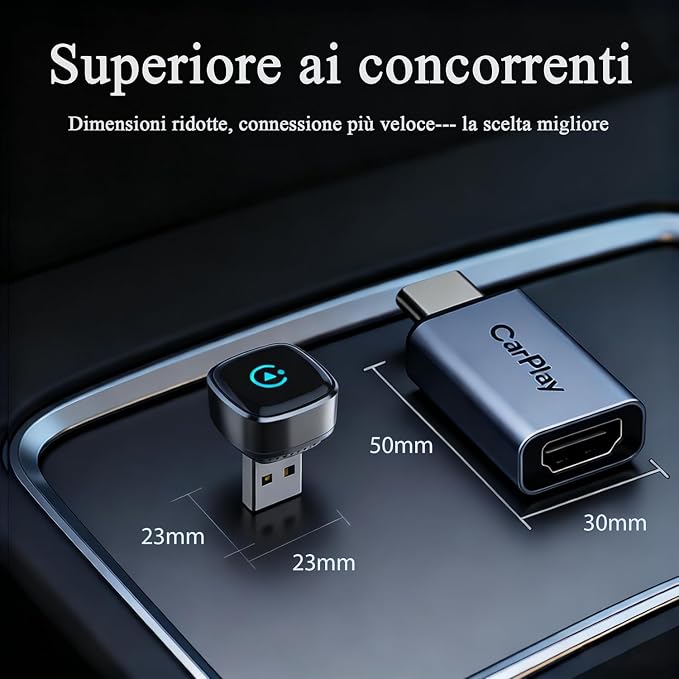 Wireless Carplay Adapter, Suitable for Vehicles Equipped with Cabled CarPlay, Plug and Play Feature enables Fast and Stable CarPlay Wireless Connection, Suitable for 800+ Vehicles (Grey)