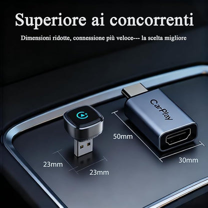 Wireless Carplay Adapter, Suitable for Vehicles Equipped with Cabled CarPlay, Plug and Play Feature enables Fast and Stable CarPlay Wireless Connection, Suitable for 800+ Vehicles (Grey)