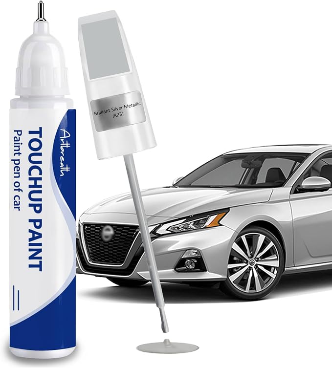 Brilliant Silver (K23)Touch Up Paint for Nissan-Exact Match–Chips and Nicks Car Paint Scratch Repair Kit Automotive Paint Pen for 370Z/Altima/Armada/Cube/Frontier/GT-R/Juke/Leaf/Maxima/Murano/NV/Rogue