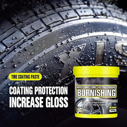 Tire Maintenance And Coating Paste, Long Lasting Tire Shine Wax, Car Tire Shine Gel, Wheel And Tire Cleaner, Car Tire Blackening Coating Wax Long Lasting Shine Rain Resistant Waterless Wax (1pcs)
