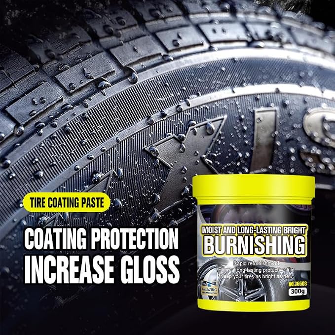 Tire Maintenance And Coating Paste, Long Lasting Tire Shine Wax, Car Tire Shine Gel, Wheel And Tire Cleaner, Car Tire Blackening Coating Wax Long Lasting Shine Rain Resistant Waterless Wax (2pcs)