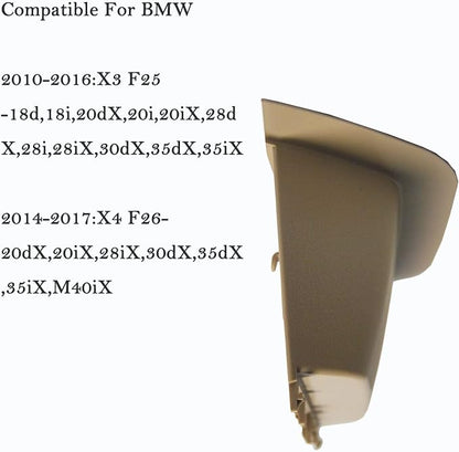 Beige Driver Side Door Armrest Handle Storage Compartment Compatible for BMW X3 F25 2010-2016 X4 F26 2014-2017 Cover Door Container Storage Box Door Armrest Cover
