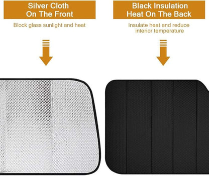 Big Hippo Windshield Sun Shade for 2007-2023 Wrangler Rubicon Sahara TJ JK JKU 2 & 4 Door-Blocks UV Rays Sun Visor Protector,Car Sun Shade Keep Your Vehicle Cool,Car Window Shade