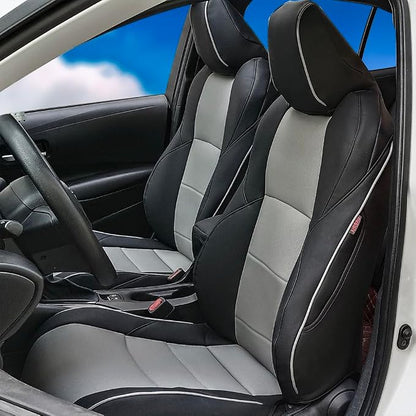 CocheFamilia Custom Fit Corolla Car Seat Covers for Select Toyota Corolla 2023 2024 2025 Hybird SE & 2023 2024 Hybird Nightshade - Full Set,Leather (Black and Grey)