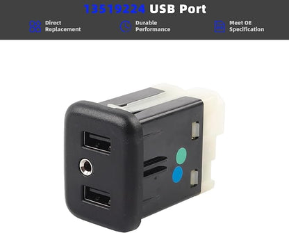 13519224 USB Port AUX Jack Auxiliary Input Adapter Compatible with Chevy Buick GMC Cadillac 2015-2018 Replaces# 13509942 13510854 23496501 CarPlay
