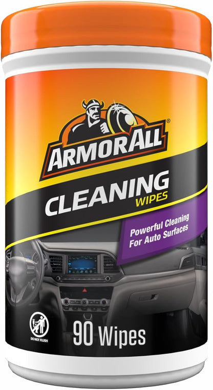 Armor All Car Cleaning Wipes 90-Count - Convenient Car Interior, Dashboard, Leather, Fabric & Vinyl Wipes, Gift for Car Lovers