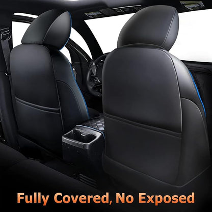 Carlimeki Leather Seat Covers Custom Fit for Tacoma Gen 3rd (2016-2023) Double & Crew Cab, for SR, SR5, Limited, TRD Pro, TRD Sport, TRD Off-Road, Trail Special Edition - Fully Covered