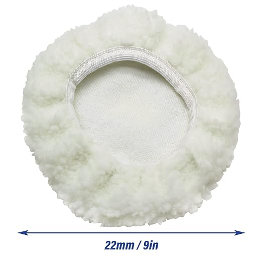 Bonsicoky 6 PCS Car Polishing Bonnet Buffing Pad Lamb Fleece Buffing Pad Cover for 9" - 10" Car Polisher, White