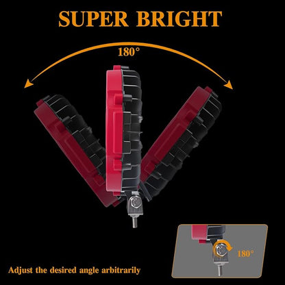 8 Pcs 201W Led Light, 7 Inch Round Led Light Bar Off Road Auxiliary Driving Lights Pod Lights for Vehicle Accessories Pickup Trucks Snowmobile RV ATV UTV, Red