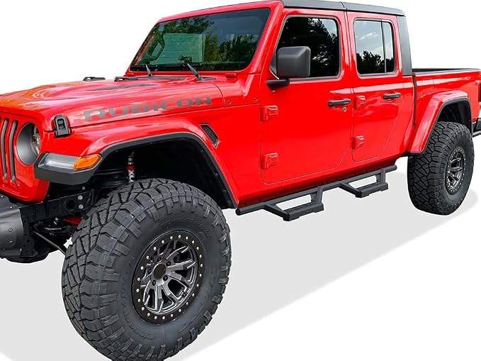 APS Drop Steps Running Boards Compatible with Jeep Gladiator 2020-2026 Crew Cab | Stainless Steel Side Steps Nerf Bars | Anti-Slip | 500lbs Capacity | 5-Year Warranty