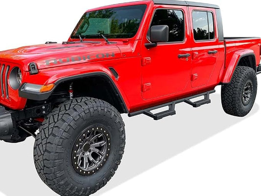 APS Drop Steps Running Boards Compatible with Jeep Gladiator 2020-2026 Crew Cab | Stainless Steel Side Steps Nerf Bars | Anti-Slip | 500lbs Capacity | 5-Year Warranty