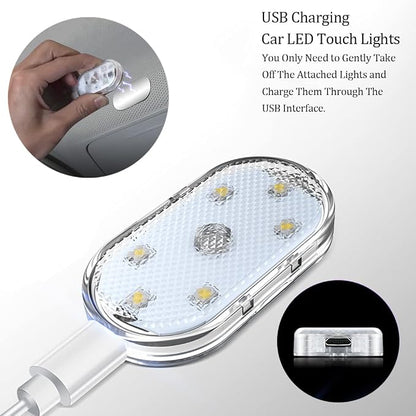 2 PCS Car Led Lights Interior,7 Colors Ambient Lighting Interior,USB Rechargeable Car Sound Control Light
