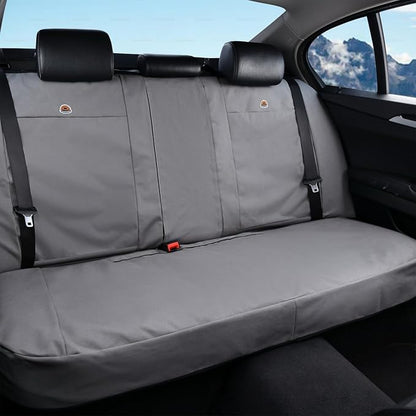Coverado Universal Car Back Seat Covers - Canvas Rear Seat Cushions for Kids, Dogs & Most Vehicles - Gray