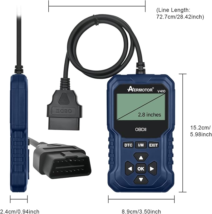 V410 OBD2 Scanner Code Reader, Car Scanner Diagnostic Tool Check Engine Light, Graphic Live Data, I/M Smog Test, Battery Voltage Test – CAN Diagnostic Scan Tool for All OBDII Vehicles