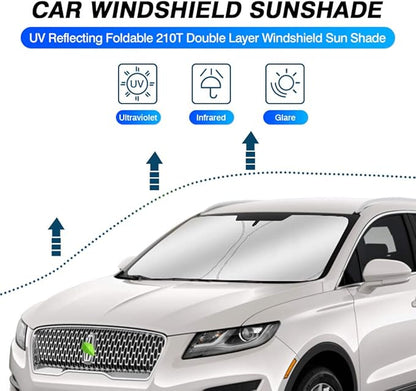 KUST Windshield Sun Shade for Lincoln MKC SUV 2015 2016 2017 2018 2019 Sunshade Accessories Window Sun Protector Foldable Block UV Rays Keep Car Cooler