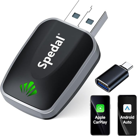 Seamless Auto-Connect CarPlay Adapter, Upgrade 2in1 Wireless CarPlay & Android Auto Adapter, Plug & Play, WLAN Dual-Band 2.4G+5G, Auto Reconnect, Compatible with After 2016 Cars with Wired CarPlay
