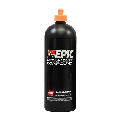 Malco EPIC Medium-Duty Car Polishing Compound – Best Minor Scratch Remover | All-in-One Compound for Polishing Car Paint | Dust-Free, Swirl-Free Finish | Removes P2500 Sand Scratches | 32 Oz. (109132)