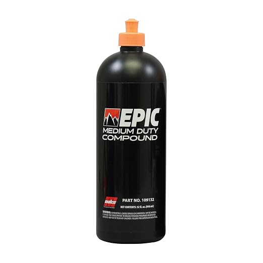 Malco EPIC Medium-Duty Car Polishing Compound – Best Minor Scratch Remover | All-in-One Compound for Polishing Car Paint | Dust-Free, Swirl-Free Finish | Removes P2500 Sand Scratches | 32 Oz. (109132)