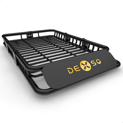 DEXSO 64" x 39" Universal Roof Rack Basket, 200 Lbs Capacity Rooftop Cargo Carrier Basket with Extension Heavy Duty Luggage Holder Rack for SUVs, Trucks, Vehicles