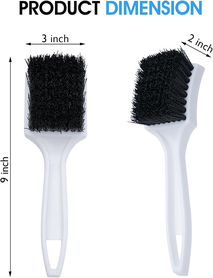 Nanoskin 8.5-Inch Deep Clean Stiff Scrub Brush for Carpets & Floor Mats, Black Nylon - Professional Automotive Detailing, Home Carpet Scrubber, Easy Grip Handle, High-Performance Cleaning Accessory