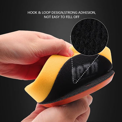 SPTA Yellow T80 High-Cut Foam Polishing Pad, 1Pc 5.5 Inch Face for 5 Inch 125mm Backing Plate Compound Buffing Sponge Pads for Car Buffer Polisher Compounding, Polishing and Waxing -FPBFS5Y