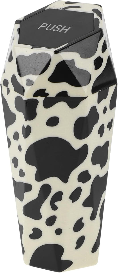 Car Trash Can Portable 3.5" Width 7.9" Height Trash Bin Plastic Black White 1 Pcs