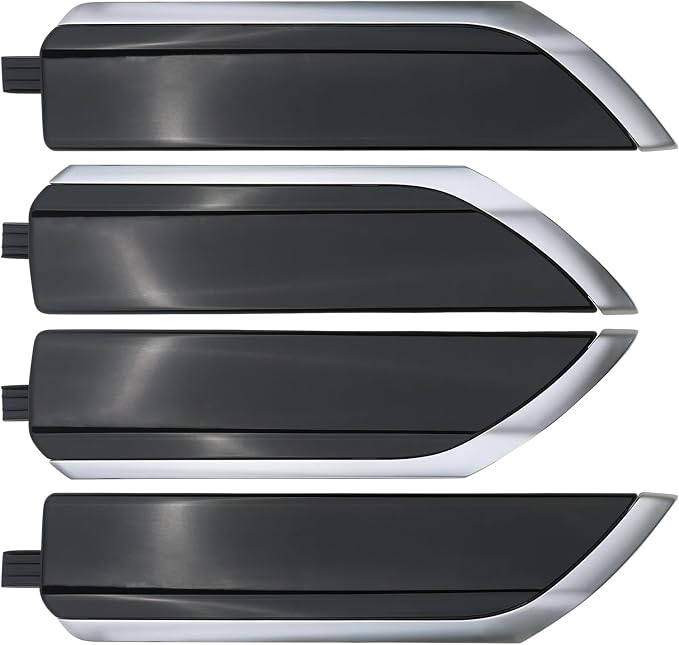 Interior Door Panel Trim Molding Kit Black Compatible with Chevrolet Chevy Silverado & GMC Sierra Crew Cab Truck Door Parts Accessories 2019-2024 Replaces 84469330
