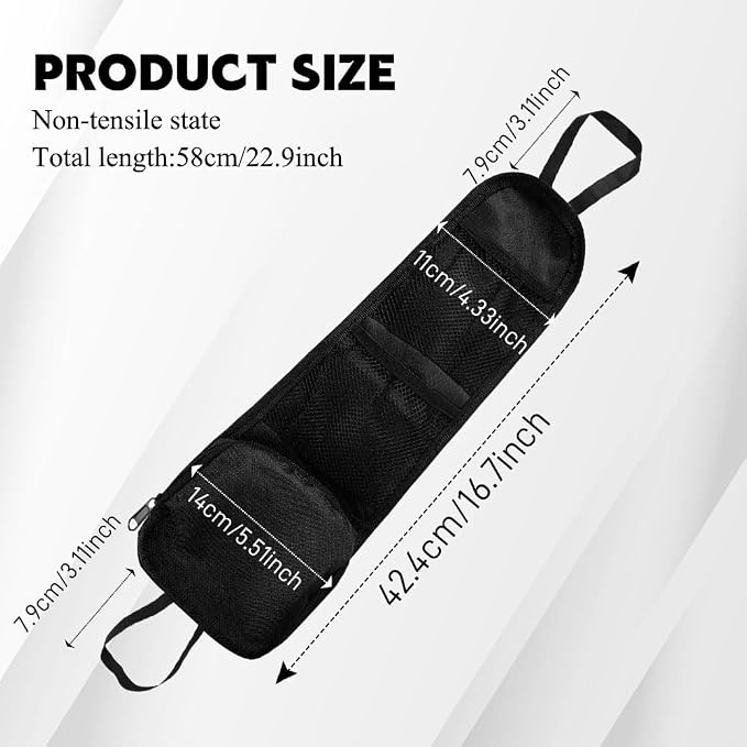 Car Seat Side Organizer, Seat Side Storage Pocket, Multifunctional Mesh Net Pocket, Car Multi-Pockets Backseat Organizer Side Hanging Bag for Storage Coins, Cell Phones, Glasses (Black, 1PCS)