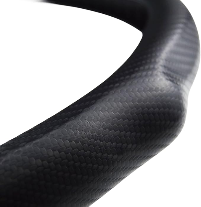 Quick Install Sporty Carbon Fiber Pattern Steering Wheel Cover Universal fit 14½ to 15 inches Car Sendan Coupe SUV Pickup 14.5 to 15