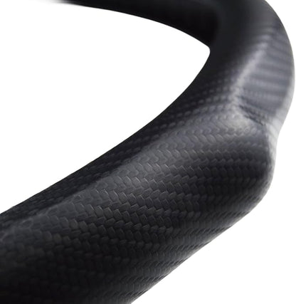 Quick Install Sporty Carbon Fiber Pattern Steering Wheel Cover Universal fit 14½ to 15 inches Car Sendan Coupe SUV Pickup 14.5 to 15