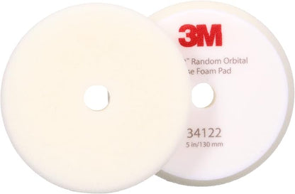 3M Perfect-It Random Orbital Foam Compounding Pad, 5"/130 mm, White, 34122, for Automotive Compounding and Polishing