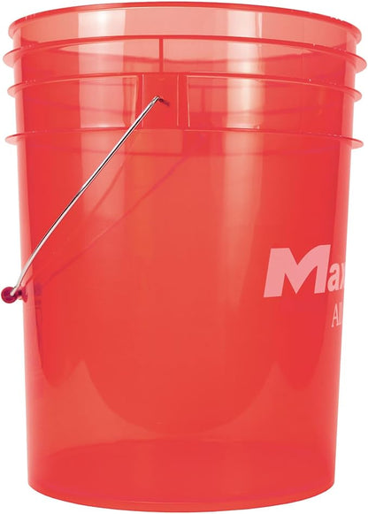 Maxshine 5 Gallon Universal Detailing Bucket (Red) – Car Wash Bucket for Scratch-Free Washing, Garage Storage & Detailing Tools – Holds Soap, Foam Cannon, Microfiber Towels & More
