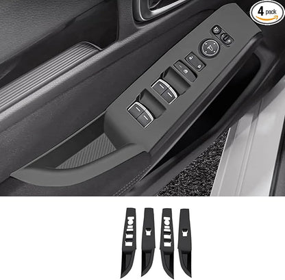 Temmis 4PCS Car Door Window Switch Panel Cover for Honda Civic 2022-2025, Auto Interior Decor Accessories Armrest Trim Silicone Style Kit-Black