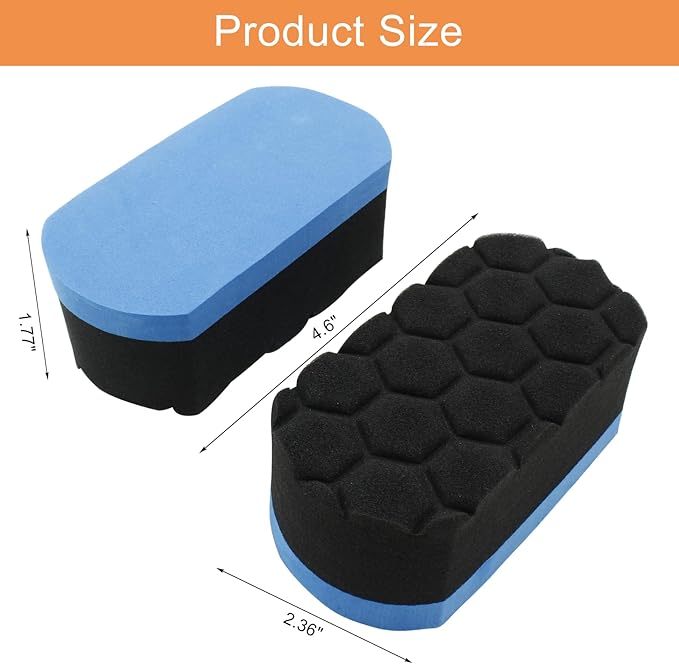 Hitefu 4pcs Tire Shine Dressing Applicator Pad, Washable Tire Shine Sponge Car Detailing Foam Sponge, Tire Polish Applicator for Tire Shine, Tire Gel, Tire Wet, Tire Balm