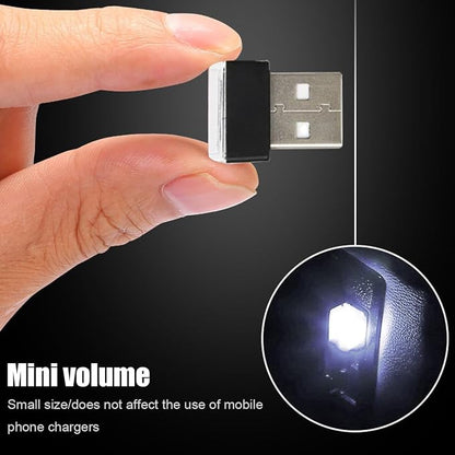 BESULEN Car Interior Atmosphere Lamp, Plug-In USB Interface LED Vehicle Ambient Lighting Kit, Portable Mini Automotive Night Light Decoration Accessories, Universal for SUV, Sedan, Truck (White)